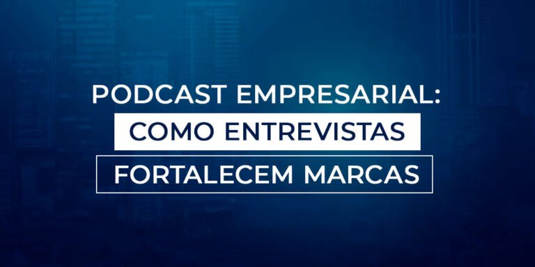 Podcast empresarial durante entrevista com convidado